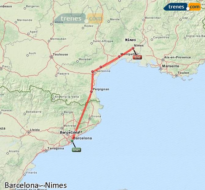 Train Barcelona to Nîmes