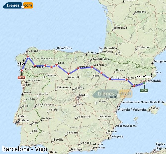 Train Barcelona to Vigo Guixar