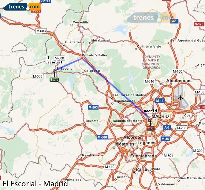 Train El Escorial to Madrid