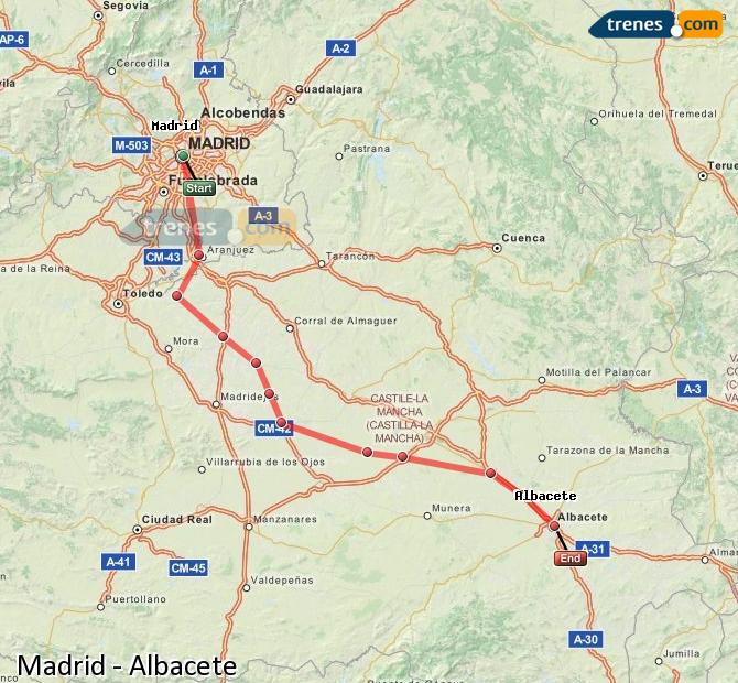 Train Madrid to Albacete-Los Llanos