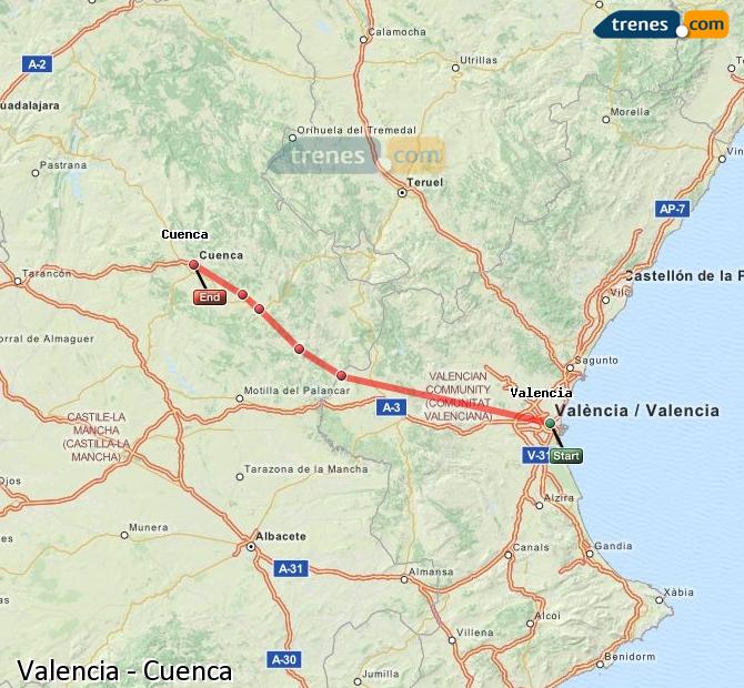 Train Valencia to Cuenca Estación